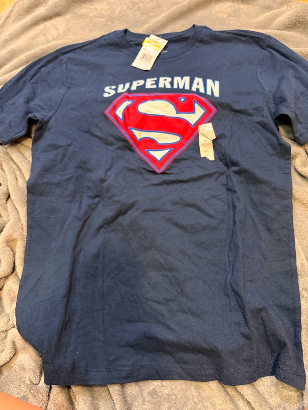Superman navy blue tshirt sz xl nwt